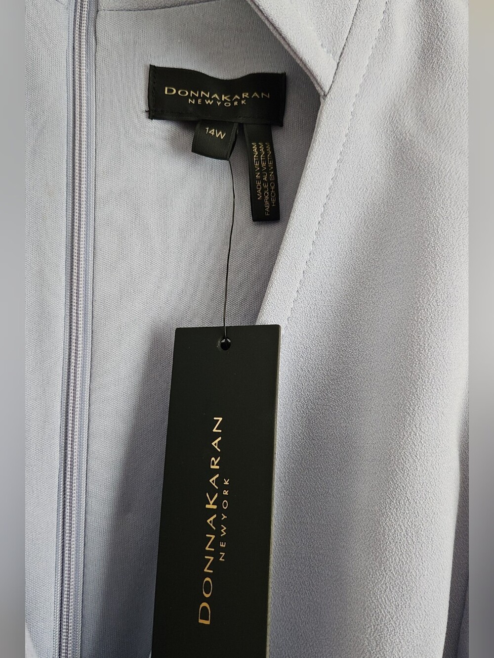 NWT Donna Karan New York Lilac Front Wrap Sheath Dress w/ Belt Loop Sz 14W - Picture 3 of 4